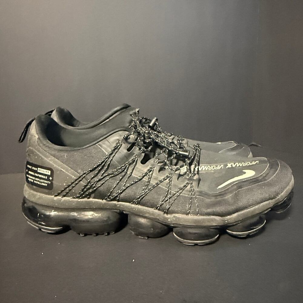 Nike Air VaporMax Run Utility Men's 11.5 Black Running Sneakers Shoes